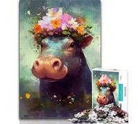 Jigsaw Puzzles for Teenagers 1000 Pieces Colourful Hippo Baby Teenager Jigsaw,Educational Toy Funny Family Games Unique Home Decor (size 75x50cm)