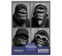 Jigsaw Puzzles for Teenagers 1000 Pieces Cool Gorillas Collage Puzzle for Adults Fun Games A Work of Art Parent-child Interaction 38x26cm/1000pcs
