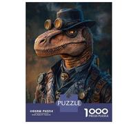 Jigsaw Puzzles for Teenagers 1000 Pieces Cool Steampunk Raptor Dinosaur Puzzles for Adults Anti-Stress Toys Wall Art Birthday And Unique Gifts 38x26cm/1000pcs