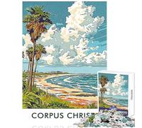 Jigsaw Puzzles for Teenagers 1000 Pieces Corpus Christi Beach Scene Educational Games Pattern Assembly Toy Wall Decor Improving Love between Couples (50X75cm)