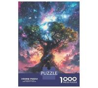 Jigsaw Puzzles for Teenagers 1000 Pieces Cosmic Glowing Ethereal Misty Earth Tree Jigsaw for Adults Toy Wall Decor Improve Memory Birthday And Unique Gifts 70x50cm/1000pcs