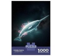 Jigsaw Puzzles for Teenagers 1000 Pieces Cosmic Narwhal in Starry Space Jigsaw Anti-Stress Toys Difficult Hard Birthday And Unique Gifts 38x26cm/1000pcs