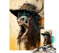 Jigsaw Puzzles for Teenagers 1000 Pieces Cowgirl Western for Educational Game Challenge Toy Relax Games For Family Fun Birthday Gifts (Size 38x26cm)