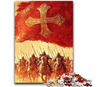 Jigsaw Puzzles for Teenagers 1000 Pieces Crusade Army Knight Puzzles for Teenagers,Educational Toy Funny Family Games Unique Home Decor (26x38cm)