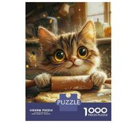Jigsaw Puzzles for Teenagers 1000 Pieces Cute Cat Baking Jigsaws for Adults Fun Games For Family Fun for Is Ideal As A Gift 52x38cm/1000pcs