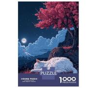 Jigsaw Puzzles for Teenagers 1000 Pieces Cute Cat Sleeping Sakura Jigsaws for Adults Fun Games For Family Fun for Is Ideal As A Gift 38x26cm/1000pcs