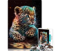 Jigsaw Puzzles for Teenagers 1000 Pieces Cute Cosmic Baby Leopard Teenager Puzzles,Unique Birthday And Gifts for Age 14 Years Up (size 38x26cm)