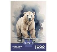 Jigsaw Puzzles for Teenagers 1000 Pieces Cute Polar Bear Watercolor Jigsaws for Adults Fun Games For Family Fun for Is Ideal As A Gift 38x26cm/1000pcs