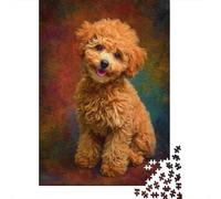 Jigsaw Puzzles for Teenagers 1000 Pieces Cute Poodle Dog Jigsaw for Adults Toy Wall Decor Improve Memory Birthday And Unique Gifts 52x38cm/1000pcs