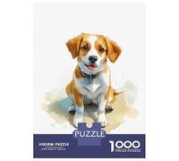 Jigsaw Puzzles for Teenagers 1000 Pieces Cute Puppy Watercolor Portrait Jigsaws for Adults Brain Teaser Game Home Decoration Parent-child Interaction 38x26cm/1000pcs