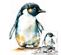 Jigsaw Puzzles for Teenagers 1000 Pieces Cute Watercolour Penguin Home Decoration Toys Funny Gift Brain Teaser Game Difficult And Challenge Size 38x52cm