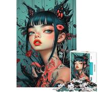 Jigsaw Puzzles for Teenagers 1000 Pieces Cyber Wolf Girl Jigsaws for Adults Hands-on Game A Work of Art Parent-child Interaction (size 38x52cm)