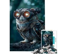 Jigsaw Puzzles for Teenagers 1000 Pieces Cybernetic Night Vision Owl Jigsaw 1000 Pieces Home Decoration Toys Analysis And Logic Unique Birthday And Gifts (38x26cm)