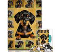 Jigsaw Puzzles for Teenagers 1000 Pieces Dachshund Collage Adult Puzzles,family Fun Games Is Ideal As A Gift for The Whole Family 75x50cm
