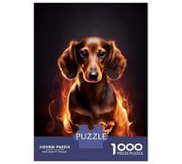 Jigsaw Puzzles for Teenagers 1000 Pieces Dachshund Fire Puzzles for Adults Hands-on Game Difficult Challenge for Is Ideal As A Gift 52x38cm/1000pcs
