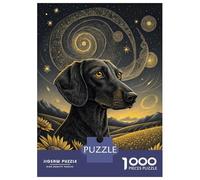 Jigsaw Puzzles for Teenagers 1000 Pieces Dachshund in A Starry Field Puzzles for Adults Hands-on Game Improve Memory Parent-child Interaction 70x50cm/1000pcs