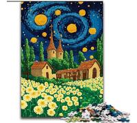 Jigsaw Puzzles for Teenagers 1000 Pieces Dandelion Under The Night Sky, Suitable for People Aged 14 And Above Challenging To Complete But Fun And Humorous Great Gift (Size 26x38cm)