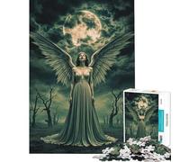 Jigsaw Puzzles for Teenagers 1000 Pieces Dark Angel Under A Full Moon Adult Jigsaw Puzzle Hands-on Game For Family Fun Difficult And Challenge (size 38x52cm)