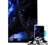Jigsaw Puzzles for Teenagers 1000 Pieces Dark Fantasy Creature with Blue Flames Relaxing Games Toy Intellectual Game Gifts Birthday A Work of Art (Size 38x26cm)
