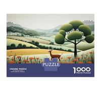 Jigsaw Puzzles for Teenagers 1000 Pieces Deer in The Field Art Print Teenager Puzzles Toy Wall Decor Home Decoration Parent-child Interaction 52x38cm/1000pcs
