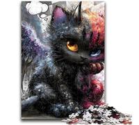 Jigsaw Puzzles for Teenagers 1000 Pieces Devil Kitten Stress Reliever Difficult Challenge Deal As Gifts for The Whole Family 26x38cm