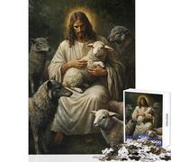 Jigsaw Puzzles for Teenagers 1000 Pieces Divine Shepherd with Sheep And Wolves Educational Games Pattern Assembly Toy Wall Decor Improving Love between Couples (50X75cm)