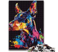 Jigsaw Puzzles for Teenagers 1000 Pieces Doberman Pinscher Adult Puzzles,Fun Games Wall Decoration Unique Birthday And Xmas Gifts (26x38cm)