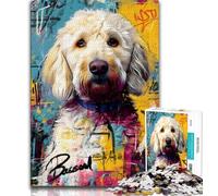 Jigsaw Puzzles for Teenagers 1000 Pieces Dog Oil Painting Teenager Jigsaw,Challenging Difficult Deal As Gifts for The Whole Family 38x26cm