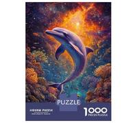 Jigsaw Puzzles for Teenagers 1000 Pieces Dolphin in Space Jigsaws for Adults Fun Games For Family Fun for Is Ideal As A Gift 52x38cm/1000pcs