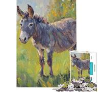 Jigsaw Puzzles for Teenagers 1000 Pieces Donkey in A Field Jigsaws for Adults Hands-on Game A Work of Art Parent-child Interaction (size 38x26cm)