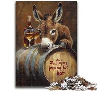 Jigsaw Puzzles for Teenagers 1000 Pieces Donkey on A Wine Barrel Help The Brain Exercise Addictive Toys to Cultivate Patience Suitable for Couples 50x75cm