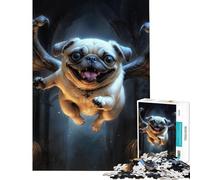 Jigsaw Puzzles for Teenagers 1000 Pieces Dracula Pug Challenging Game Toys Educational Game Enhance Memory Secret Santa Gifts (Size 38x52cm)