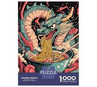 Jigsaw Puzzles for Teenagers 1000 Pieces Dragon Eats Ramen Japan Noodle Jigsaw for Adults Toy Wall Decor Improve Memory Birthday And Unique Gifts 52x38cm/1000pcs