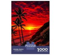 Jigsaw Puzzles for Teenagers 1000 Pieces Dramatic Sunset Over Tropical Ocean Adult Jigsaw Fun Games Perfect Decoration Parent-child Interaction 70x50cm/1000pcs