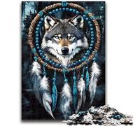 Jigsaw Puzzles for Teenagers 1000 Pieces Dream Catcher Wolf Help The Brain Exercise Addictive Toys to Cultivate Patience Suitable for Couples 26x38cm