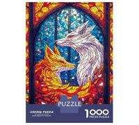 Jigsaw Puzzles for Teenagers 1000 Pieces Dual Wolves Jigsaw Hands-on Game For Family Fun Unique Gifts for Birthday And Christmas 52x38cm/1000pcs