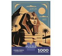 Jigsaw Puzzles for Teenagers 1000 Pieces Egyptian Sphinx And Pyramid Illustration Puzzles for Adults Anti-Stress Toys Wall Art Birthday And Unique Gifts 70x50cm/1000pcs