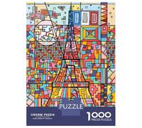 Jigsaw Puzzles for Teenagers 1000 Pieces Eiffel Tower Abstract Art Puzzle for Adults Relaxing Games Home Decoration for Is Ideal As A Gift 38x26cm/1000pcs