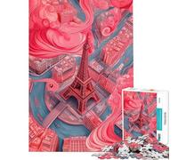 Jigsaw Puzzles for Teenagers 1000 Pieces Eiffel Tower Dream Jigsaws for Adults Hands-on Game A Work of Art Parent-child Interaction (size 38x26cm)