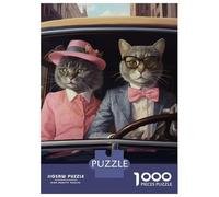 Jigsaw Puzzles for Teenagers 1000 Pieces Elegant Cat Couple Puzzles for Adults Hands-on Game Improve Memory Parent-child Interaction 70x50cm/1000pcs