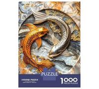 Jigsaw Puzzles for Teenagers 1000 Pieces Elegant Yin Yang Koi Jigsaws for Adults Brain Teaser Game Home Decoration Parent-child Interaction 70x50cm/1000pcs