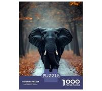 Jigsaw Puzzles for Teenagers 1000 Pieces Elephant Walking Through Autumn Forest Teenager Puzzles Relax Games Perfect Decoration Birthday And Unique Gifts 52x38cm/1000pcs