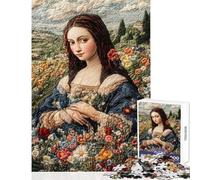 Jigsaw Puzzles for Teenagers 1000 Pieces Embroidered Mona Lisa Create Lasting Family Memories Memorable Seasonal (50x75cm)