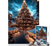 Jigsaw Puzzles for Teenagers 1000 Pieces Enchanted Christmas Village Hands-on Game Difficult Hard Anti-Stress Toys Improving Love between Couples (38X52CM)