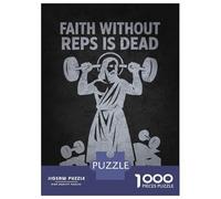 Jigsaw Puzzles for Teenagers 1000 Pieces Faith Without Reps Is Dead - Christianity Humor Puzzle for Adults Fun Games A Work of Art Parent-child Interaction 52x38cm/1000pcs