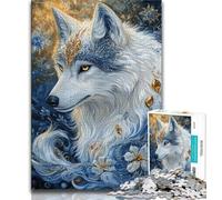 Jigsaw Puzzles for Teenagers 1000 Pieces Fantasy Animal White Wolf 1000 Pieces for Adults,Family Educational Games Home Decoration Gift 75x50cm