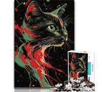Jigsaw Puzzles for Teenagers 1000 Pieces Fantasy Art Cat Adult Puzzles,Relax Games Is Ideal As A Gift for The Whole Family (size 38x26cm)