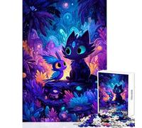 Jigsaw Puzzles for Teenagers 1000 Pieces Fantasy Cat And Bird in Jungle Hands-on Game Difficult Hard Anti-Stress Toys Improving Love between Couples (75X50CM)