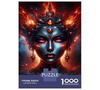 Jigsaw Puzzles for Teenagers 1000 Pieces Fantasy Fire Goddess Art Print Puzzle for Adults Relaxing Games Difficult Challenge Parent-child Interaction 52x38cm/1000pcs