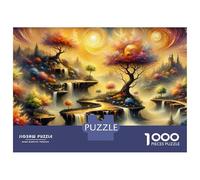 Jigsaw Puzzles for Teenagers 1000 Pieces Fantasy Forest Waterfall Path Puzzle for Adults Relaxing Games Home Decoration for Is Ideal As A Gift 52x38cm/1000pcs